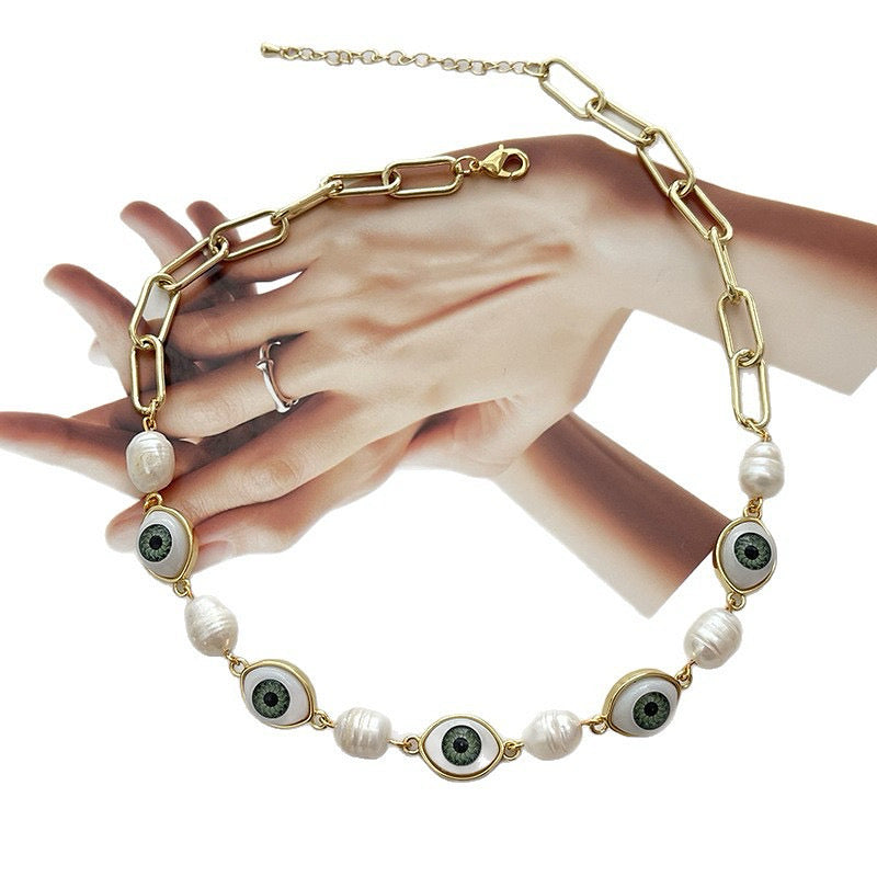 Choker de ojo con Perla de agua dulce