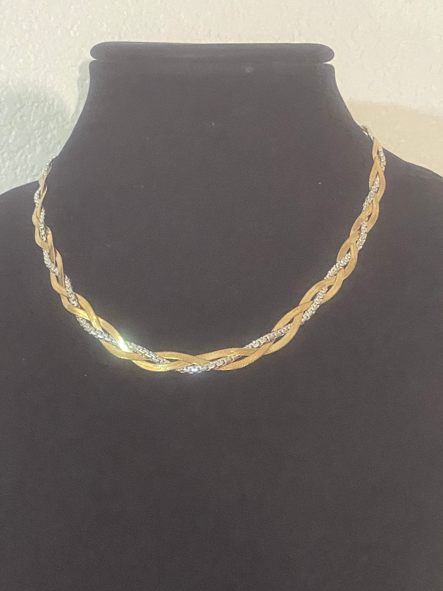 Cadena trensa dotado con plata