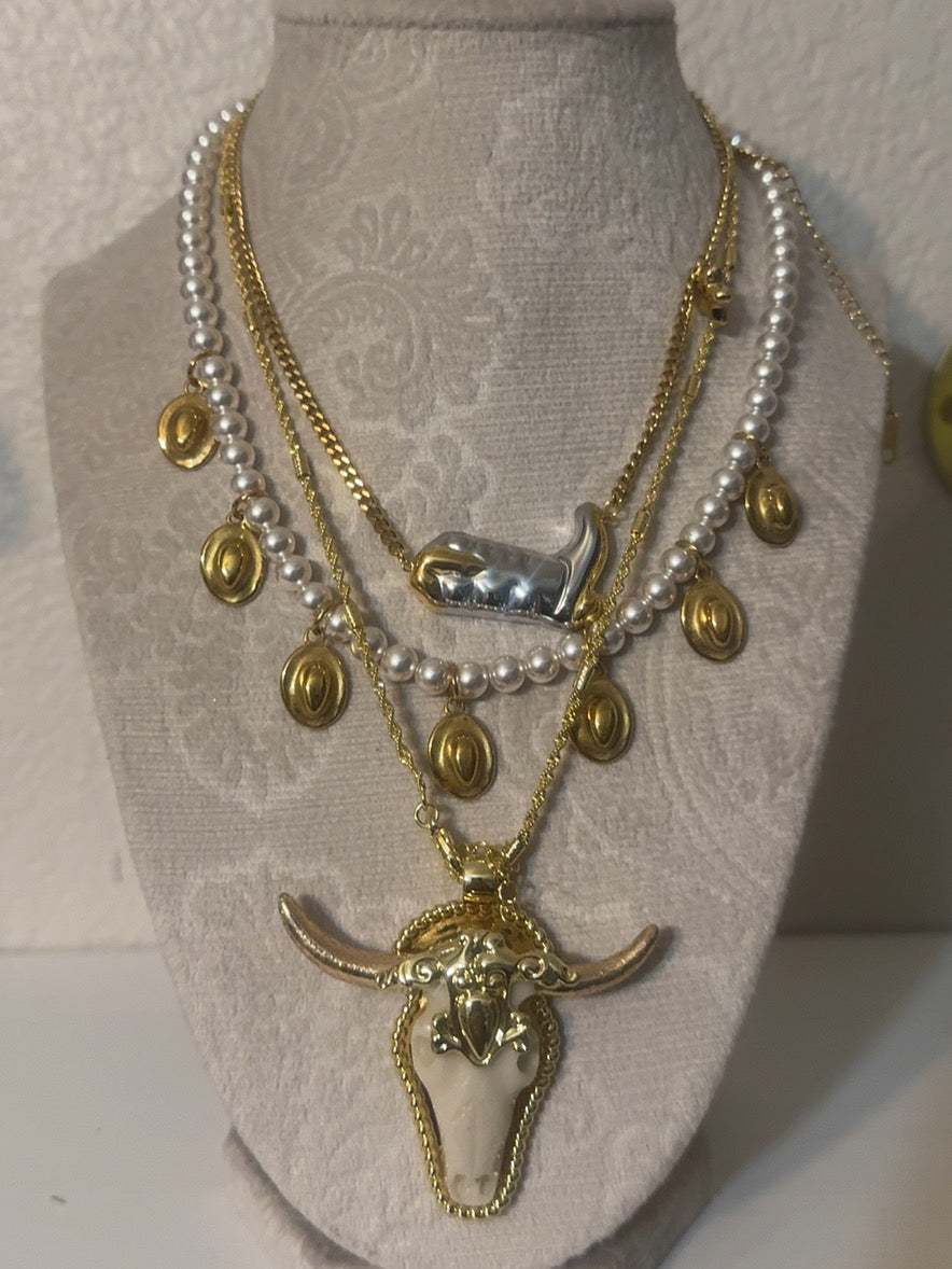 Juego de 3 collares vaqueros