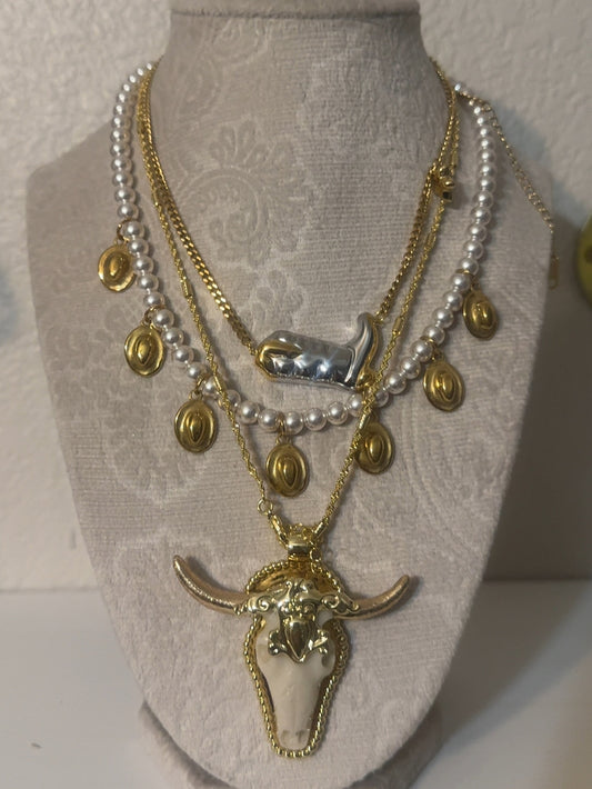 Juego de 3 collares vaqueros